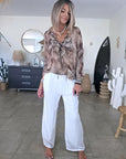 Blouse à imprimé python marron - 𝐌𝐚𝐫𝐢𝐧𝐚𝟒𝟒𝐟𝐚𝐦𝐢𝐥𝐲