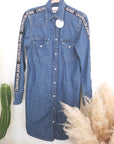 Robe en jean bleu avec bandes latérales - 𝐌𝐚𝐫𝐢𝐧𝐚𝟒𝟒𝐟𝐚𝐦𝐢𝐥𝐲