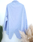 Chemise asymétrique à rayures bleu ciel