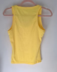 Débardeur jaune maille côtelée en lycra