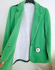Veste velours ras vert "rock"