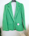 Veste velours ras vert "rock"