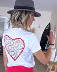 T-shirt blanc dos coeur dentelle - 𝐌𝐚𝐫𝐢𝐧𝐚𝟒𝟒𝐟𝐚𝐦𝐢𝐥𝐲