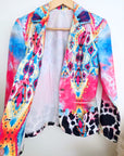 Veste cintrée à imprimé éthnique fluo
