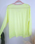 T-shirt rayé jaune fluo