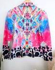 Veste cintrée à imprimé éthnique fluo
