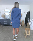 Robe en jean bleu avec bandes latérales - 𝐌𝐚𝐫𝐢𝐧𝐚𝟒𝟒𝐟𝐚𝐦𝐢𝐥𝐲