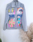 Veste en jean customisée