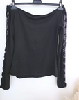 T-shirt noir manches dentelles - 𝐌𝐚𝐫𝐢𝐧𝐚𝟒𝟒𝐟𝐚𝐦𝐢𝐥𝐲