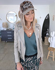 Perfecto beige à effet vieilli patiné