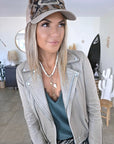Perfecto beige à effet vieilli patiné