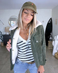 Blouson teddy velours côtelé vert-kaki - 𝐌𝐚𝐫𝐢𝐧𝐚𝟒𝟒𝐟𝐚𝐦𝐢𝐥𝐲