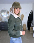 Blouson teddy velours côtelé vert-kaki - 𝐌𝐚𝐫𝐢𝐧𝐚𝟒𝟒𝐟𝐚𝐦𝐢𝐥𝐲
