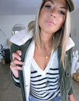 Blouson teddy velours côtelé vert-kaki - 𝐌𝐚𝐫𝐢𝐧𝐚𝟒𝟒𝐟𝐚𝐦𝐢𝐥𝐲