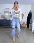 Pull marinière à maille douce - 𝐌𝐚𝐫𝐢𝐧𝐚𝟒𝟒𝐟𝐚𝐦𝐢𝐥𝐲