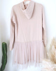 Robe beige à effet superposition