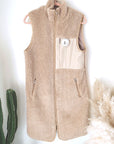 Manteau bouclette beige sans manche - 𝐌𝐚𝐫𝐢𝐧𝐚𝟒𝟒𝐟𝐚𝐦𝐢𝐥𝐲
