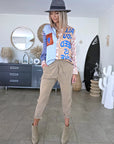 Pantalon beige coupe cargo