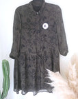 Robe kaki à imprimé noir - 𝐌𝐚𝐫𝐢𝐧𝐚𝟒𝟒𝐟𝐚𝐦𝐢𝐥𝐲