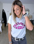 T-shirt gris la vie en rock fuchsia - 𝐌𝐚𝐫𝐢𝐧𝐚𝟒𝟒𝐟𝐚𝐦𝐢𝐥𝐲