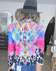 Veste cintrée à imprimé éthnique fluo