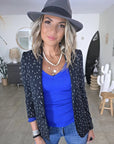 Veste noire à imprimé éclair blanc