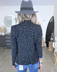 Veste noire à imprimé éclair blanc