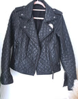 Perfecto noir matelassé 100% cuir