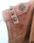 Veste marron taupe sans manche 100% cuir nubuck - 𝐌𝐚𝐫𝐢𝐧𝐚𝟒𝟒𝐟𝐚𝐦𝐢𝐥𝐲