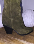 Bottes kaki 100% cuir fabrication Italienne