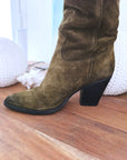 Bottes kaki 100% cuir fabrication Italienne