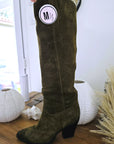 Bottes kaki 100% cuir fabrication Italienne