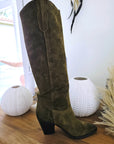 Bottes kaki 100% cuir fabrication Italienne
