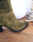 Bottes kaki 100% cuir fabrication Italienne