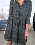 Robe kaki à imprimé noir - 𝐌𝐚𝐫𝐢𝐧𝐚𝟒𝟒𝐟𝐚𝐦𝐢𝐥𝐲