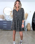 Robe kaki à imprimé noir - 𝐌𝐚𝐫𝐢𝐧𝐚𝟒𝟒𝐟𝐚𝐦𝐢𝐥𝐲