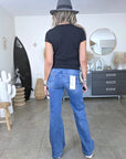 Jean bleu high flare