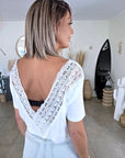 T-shirt blanc encolure en V au dos - 𝐌𝐚𝐫𝐢𝐧𝐚𝟒𝟒𝐟𝐚𝐦𝐢𝐥𝐲