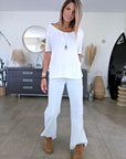 T-shirt blanc encolure en V au dos - 𝐌𝐚𝐫𝐢𝐧𝐚𝟒𝟒𝐟𝐚𝐦𝐢𝐥𝐲