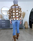 Manteau teddy bouclette à tags