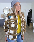 Manteau teddy bouclette à tags