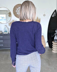 Cardigan bleu marine à maille douce - 𝐌𝐚𝐫𝐢𝐧𝐚𝟒𝟒𝐟𝐚𝐦𝐢𝐥𝐲