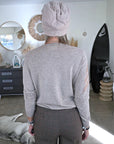 Pull beige chiné à maille fine et chaude