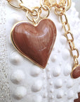 Collier cœur marron taupe