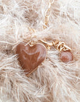 Collier cœur marron taupe