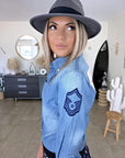 Chemise bleue rock'n'roll - 𝐌𝐚𝐫𝐢𝐧𝐚𝟒𝟒𝐟𝐚𝐦𝐢𝐥𝐲
