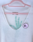 Pull blanc cassé à inscriptions au dos vert vif - 𝐌𝐚𝐫𝐢𝐧𝐚𝟒𝟒𝐟𝐚𝐦𝐢𝐥𝐲