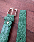 Ceinture verte 100% cuir