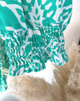 Robe blanche à imprimé vert vif - 𝐌𝐚𝐫𝐢𝐧𝐚𝟒𝟒𝐟𝐚𝐦𝐢𝐥𝐲