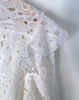 Ensemble blanc chemise + short à broderie anglaise